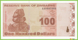 Voyo ZIMBABWE 100 Dollars 2009 P97 B188a AA UNC - Simbabwe