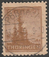 SBZ- Thüringen 1945, Mi. Nr. 92 AX At, Freimarke: 3 Pfg. Tannen Im Thüringer Wald.  Tagesstpl. PÖßNECK - Afgestempeld