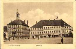 CPA Bischofswerda In Sachsen, Marktplatz, Rathaus, Modewaren Richard Meissner, Papierhandlung - Autres & Non Classés