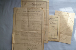 LOT  Soldat 15° Régiment De Ligne  - Livret Militaire - Acte De Remplacement  -  Certificat Bonne Conduite  - 1869 - Documenti