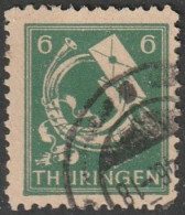 SBZ- Thüringen 1945, Mi. Nr. 95 AX Dt, Freimarke: 6 Pfg. Posthorn Und Brief.  Gestpl./used - Gebraucht