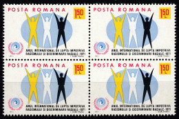 Rumänien - Romania Mi. 2907 Im 4er Block Rassendiskriminierung ** MNH 1971 - Other & Unclassified