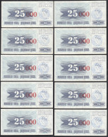 BOSNIEN - HERZEGOWINA 10 St.á 25-tausend Dinara  15.10.1993 Pick 54b VF/XF (2/3) - Bosnia Erzegovina