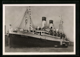 AK Passagierschiff M.S. Monte Sarmiento Vor Anker Liegend  - Steamers