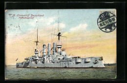 AK Linienschiff SMS Deutschland, Flottenflaggschiff  - Oorlog