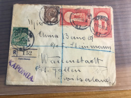 New Zealand KAPONGA R- Brief In Die Schweiz 1935 - Covers & Documents