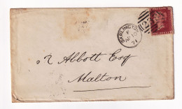 Lettre 1871 Angleterre 1 Penny Queen Victoria Darlington Ord & Maddison Malton - Briefe U. Dokumente