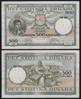 JUGOSLAWIEN - YUGOSLAVIA - 500 Dinara 1935 Pick 32 VF/XF (3/2)   (21260 - Yougoslavie