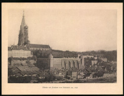 Riesen-AK Bern, Blick Auf Das Münster Und Plattform Vom Kirchenfeld Aus Gesehen, 1895  - Berne