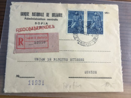 Bulgarien Perfin R-Brief In Die Schweiz - Storia Postale