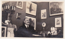 6 Anciennes Photographies Amateur / Années 1920-1930 / Homme, Bureau, Lecture, Téléplone / Maison Bourgeoise - Personnes Anonymes
