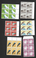 Nauru 1966 Decimal Definitives Part Set Of 12 MNH Marginal Blocks Of 4 , No 4c Or 5c Lower Values - Nauru