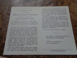 Doodsprentje/Bidprentje  Maurice Cyriel Lefevere   Staden 1910-1976 Roeselare  (Echtg Maria Philomena PUYPE) - Godsdienst & Esoterisme