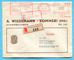Brief Niedersommeri 1953 Mit Firmenfreistempel - Absender: A. Wiedemann, Sommeri - Brieven En Documenten