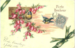 CPA Carte Postale Gaufrée France Porte Bonheur  Un Nid Un Oiseau Des Branches Fleuries 1906 VM80984 - Andere & Zonder Classificatie