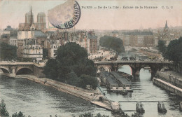 75 Paris Ile De La Cité , écluse De La Monnaie CPA Carte Couleur  Cachet 1905 - Die Seine Und Ihre Ufer