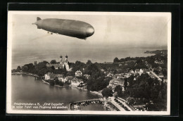 AK Friedrichshafen, Zeppelin Graf Zeppelin In Voller Fahrt Vom Flugzeug Aus Gesehen  - Zeppeline