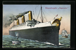 AK Riesendampfer Imperator, Bugansicht  - Passagiersschepen