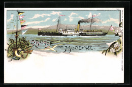 Lithographie Raddampfer Auf Dem Bodensee  - Sonstige & Ohne Zuordnung