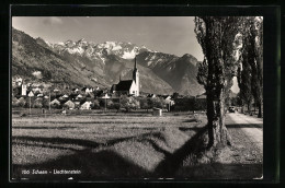 AK Schaan, Liechtenstein, Blick Zur Kirche Im Ort  - Liechtenstein