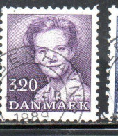 DANEMARK DANMARK DENMARK DANIMARCA 1986 1990 1988 QUEEN MARGRETHE II 3.20k USED USATO OBLITERE - Usati