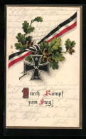 AK Eisernes Kreuz Am Band Mit Eichenlaub  - Guerre 1914-18