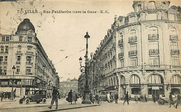 59 - Lille - Rue Faidherbe ( Vers La Gare ) - Animée - Automobiles - Oblitération Ronde De 1928 - CPA - Voir Scans Recto - Lille