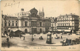 49 - Angers - Place Du Ralliement, Le Théâtre - Animée - Correspondance - Voyagée En 1919 - CPA - Voir Scans Recto-Verso - Angers