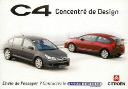 Automobiles - Carte Publicitaire - Citroen C4 - Carte Neuve - CPM - Voir Scans Recto-Verso - Passenger Cars