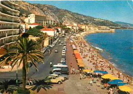 Automobiles - Menton - La Plage Et Le Quai Général Leclerc De Hautecloque - CPM - Voir Scans Recto-Verso - PKW