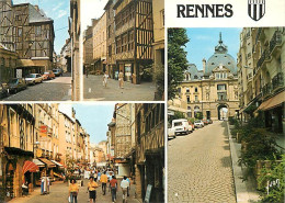 35 - Rennes - Multivues - Automobiles - Rue Piétonne - CPM - Voir Scans Recto-Verso - Rennes