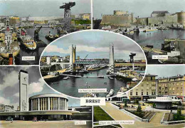 29 - Brest - Multivues - Bateaux De La Marine Nationale - La Gare - Automobiles - Voir Scans Recto Verso  - Brest