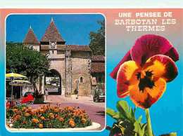 32 - Barbotan Les Thermes - Le Porche De L'Eglise - Fleurs - Automobiles - CPM - Voir Scans Recto-Verso - Barbotan