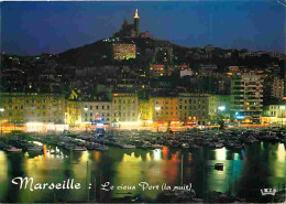 13 - Marseille - Le Vieux Port - Notre Dame De La Garde - Vue De Nuit - CPM - Voir Scans Recto-Verso - Vecchio Porto (Vieux-Port), Saint Victor, Le Panier