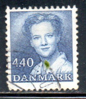 DANEMARK DANMARK DENMARK DANIMARCA 1986 1990 1989 QUEEN MARGRETHE II 4.40k USED USATO OBLITERE - Used Stamps