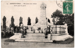 Nord , Armentière , Monument Des Enfants Morts Pour La Patrie - Armentieres