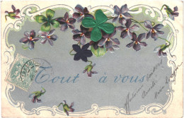 CPA Carte Postale Légèrement Gaufrée  France Fantaisie Tout à Vous Des Fleurs 1906 VM80987 - Andere & Zonder Classificatie