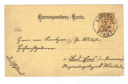 Österreich, 1880, Corresp.karte Mit Eingedr. 2kr/Wappen Frankatur, Stempel Karlsbad-Stadt (12382E) - Cartoline
