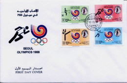 Bahrain 1988 Olympic Games - Seoul, South Korea FDC + FREE GIFT - Bahreïn (1965-...)