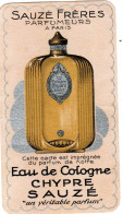 Carte Parfumée - Eau De Cologne CHYPRE - SAUZE Paris - Art Déco - Parfumeur - - Anciennes (jusque 1960)