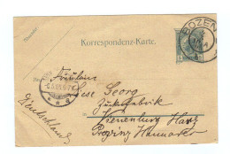 Österreich, 1905, Korresp.karte Mit Eingedr. 5Heller/Kaiser Fr.Josef, Stempel V.Bozen U. Vienenburg/Harz (12383E) - Tarjetas