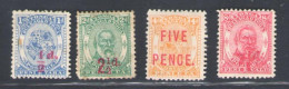 1893 Tonga - Stanley Gibbons N. 15/18 - MH* - Autres & Non Classés