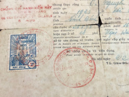 Viet Nam Suoth Old Documents That Have Children Authenticated(2$ Hai Phong 1953) PAPER Have Wedge QUALITY:GOOD 1-PCS Ver - Sammlungen