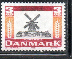 DANEMARK DANMARK DENMARK DANIMARCA 1988 PRESERVATION OF HISTORIC CITIS LUMBY WINDMILL 3k USED USATO OBLITERE' - Usado