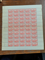 ALGERIE (RF) - POSTE AERIENNE -   N° Yt 1A ** EN FEUILLE DE 50 TIMBRES  (PLIÉ EN 2) - Luftpost