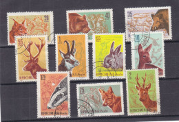 Roumanie - Yvert 1781 / 90 Oblitéré - Ours - Lapins - Cerfs - Lynx - Renard - Sanglier - Valeur 3,50 Euros - Used Stamps