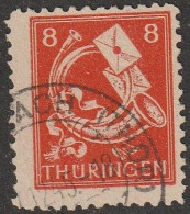 SBZ- Thüringen 1945, Mi. Nr. 96 AY U, Freimarke: 8 Pfg. Posthorn Und Brief.  Gestpl./used - Afgestempeld