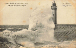 76 SAINT VALERY EN CAUX LA JETEE UN JOUR DE TEMPETE - Saint Valery En Caux