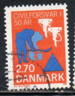 DANEMARK DANMARK DENMARK DANIMARCA 1988 DANISH CIVIL DEFENSE AND EMERGENCY PLANNING AGENCY 2.70 USED USATO OBLITERE' - Used Stamps