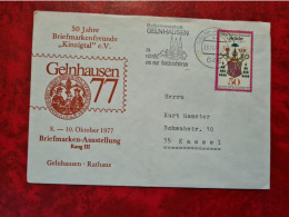 Lettre ALLEMAGNE 1977 FLAMME GELNHAUSEN 30 JAHRE BRIEFDMARKENFREUNDE KINZIGTAL BARBAROSSESTADT - Autres & Non Classés